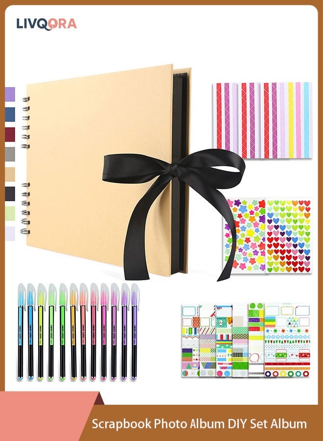 ليفقورا مجموعة ألبوم صور اسكربوك DIY - ألبوم غلاف صلب بحجم 11x8 بوصة مع 80 صفحة سوداء - Image 1