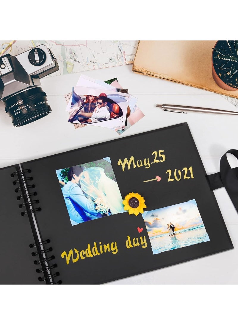 Scrapbook Photo Album DIY Set  Album, Hardcover Pictures Book 11x8 Inches 80 Black Pages 290x215mm - Image 4