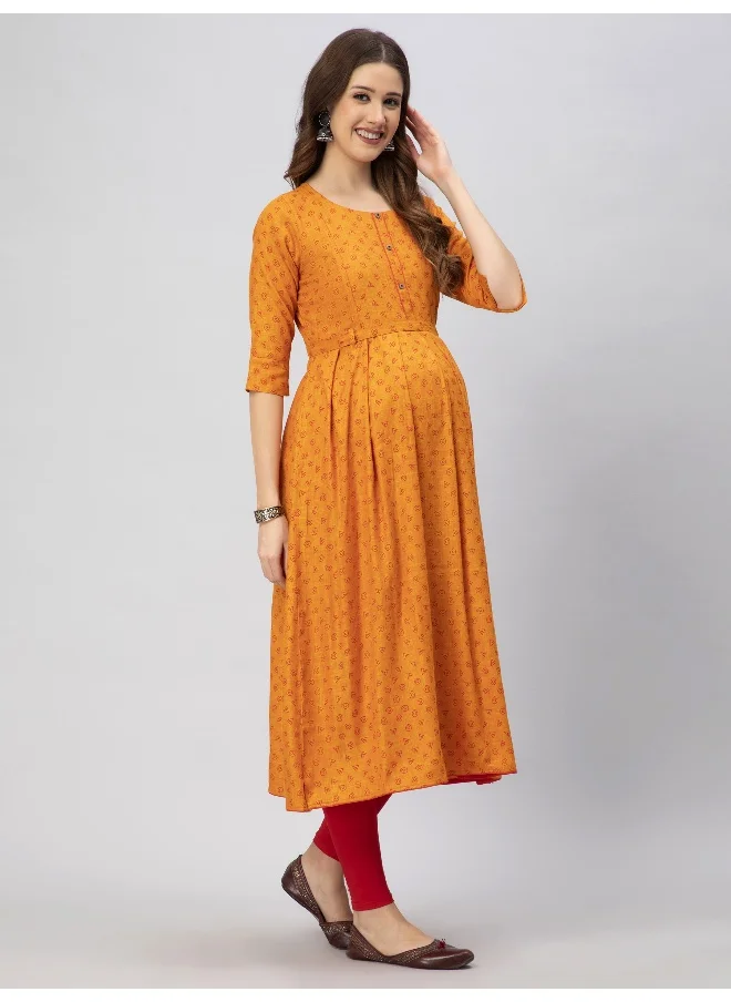 CEE 18 Women's Cotton Rayon A-Line Maternity Feeding Kurti with Zippers
