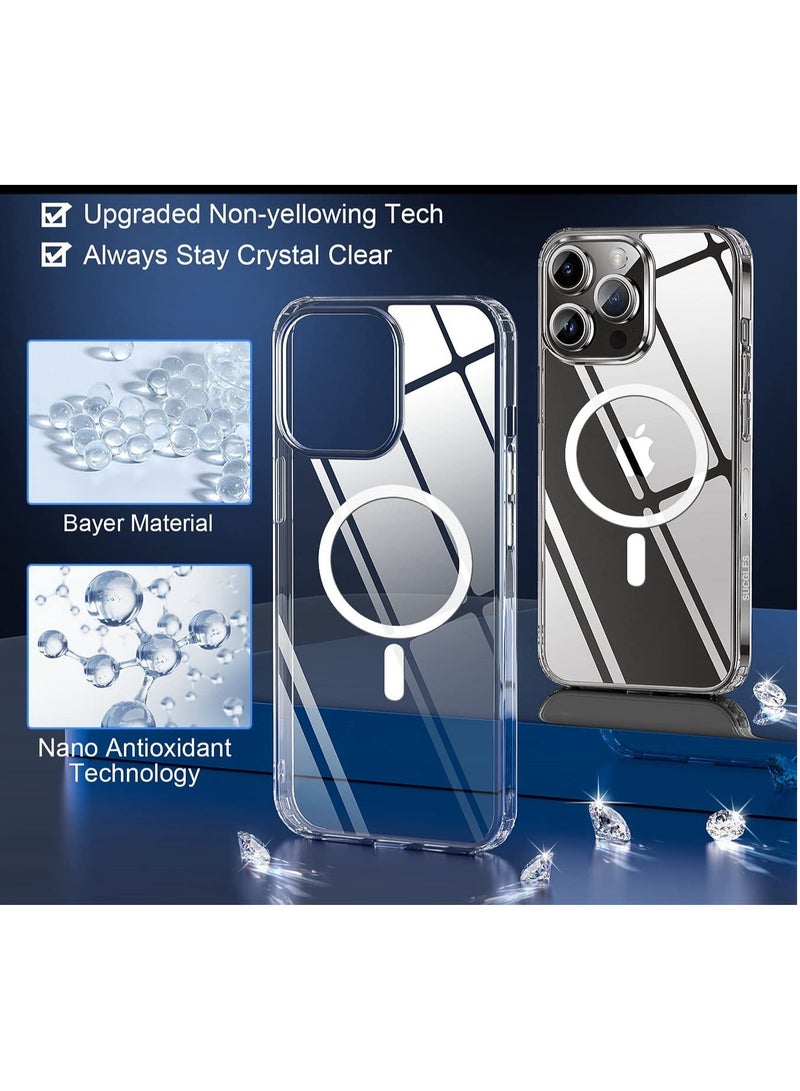iPhone 15 Pro 6.1Inch Case Compatible with Magnetic Wireless Charging, Shockproof Phone Bumper Cover, Anti-Scratch Clear Back - Image 2