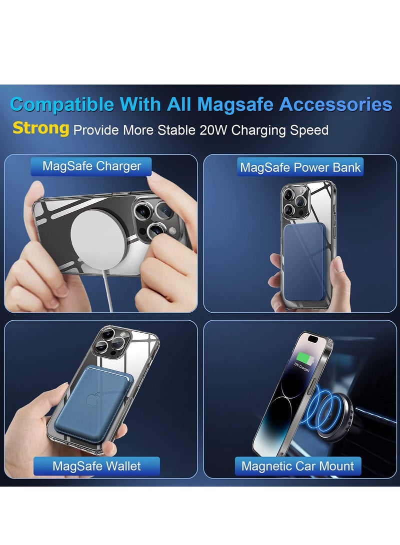 iPhone 15 Pro 6.1Inch Case Compatible with Magnetic Wireless Charging, Shockproof Phone Bumper Cover, Anti-Scratch Clear Back - Image 4