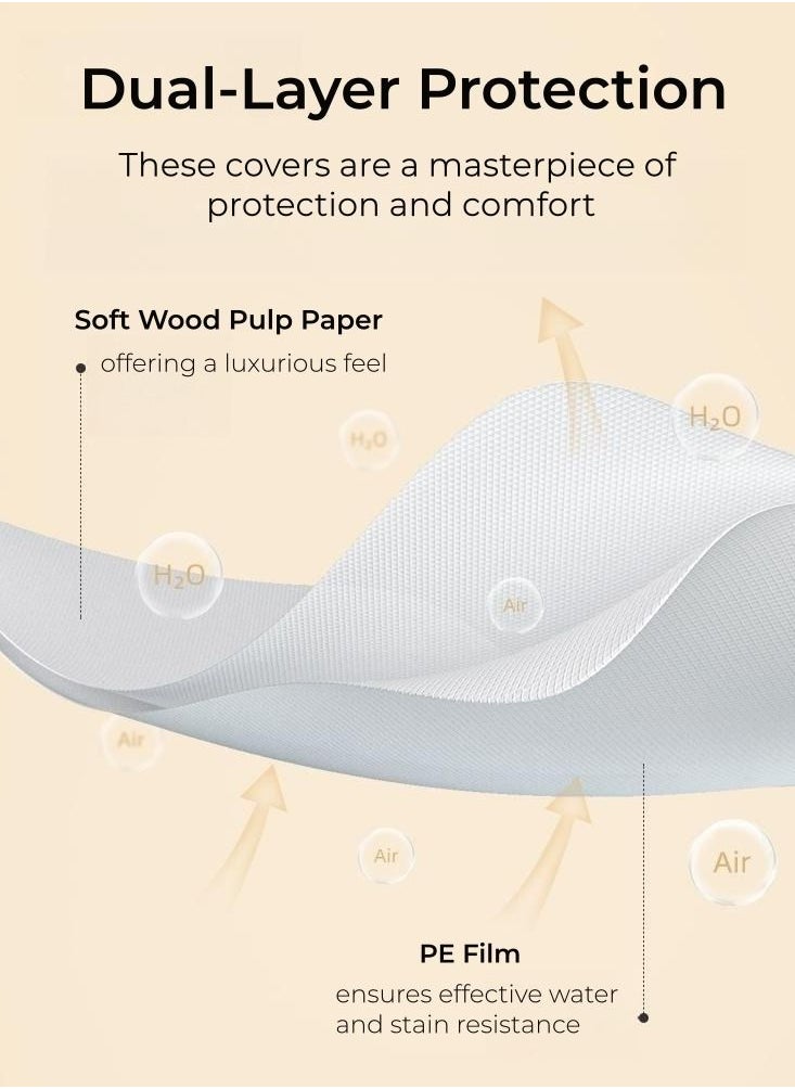 Be a better mom - 50 Units Disposable Toilet Seat Cover, Thick & Waterproof, Individually Wrapped Portable Shields, Paper Toilet Seat Covers for Trips Hospital Airplane Hotel Camping Road Trips - Image 1