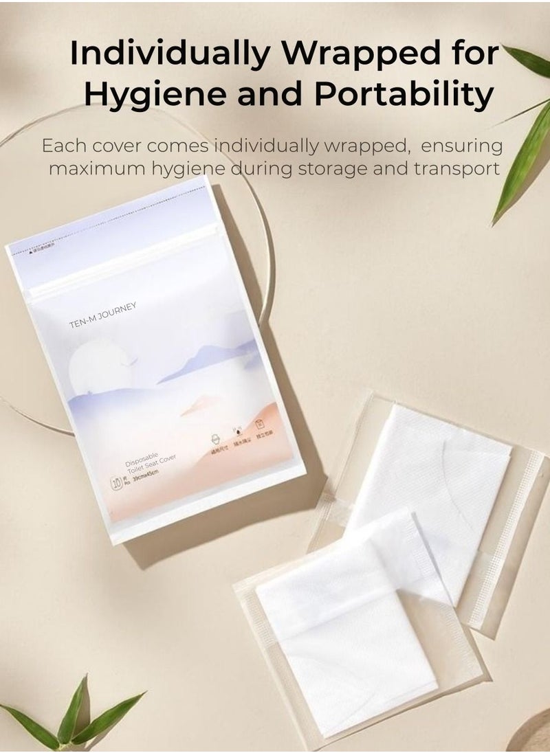 Be a better mom - 50 Units Disposable Toilet Seat Cover, Thick & Waterproof, Individually Wrapped Portable Shields, Paper Toilet Seat Covers for Trips Hospital Airplane Hotel Camping Road Trips - Image 1