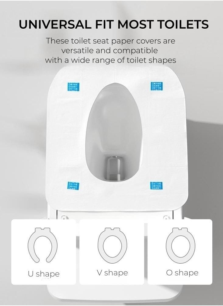 Be a better mom - 50 Units Disposable Toilet Seat Cover, Thick & Waterproof, Individually Wrapped Portable Shields, Paper Toilet Seat Covers for Trips Hospital Airplane Hotel Camping Road Trips - Image 1