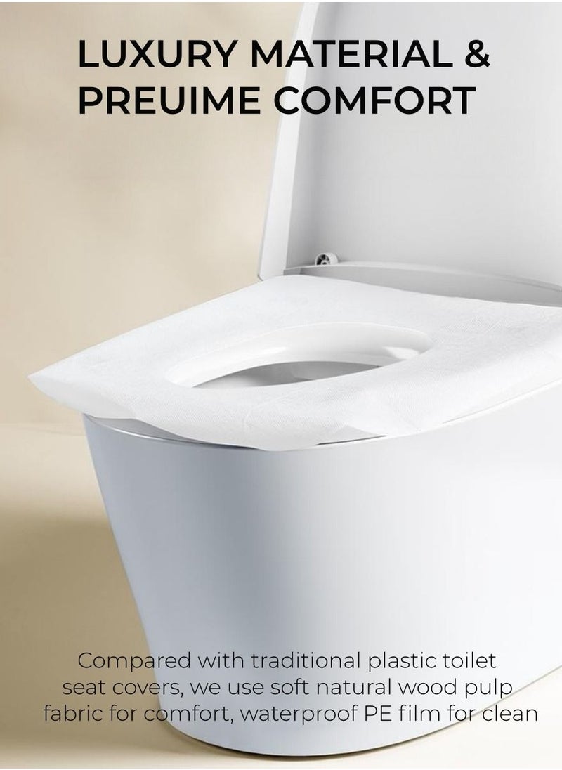 Be a better mom - 50 Units Disposable Toilet Seat Cover, Thick & Waterproof, Individually Wrapped Portable Shields, Paper Toilet Seat Covers for Trips Hospital Airplane Hotel Camping Road Trips - Image 1