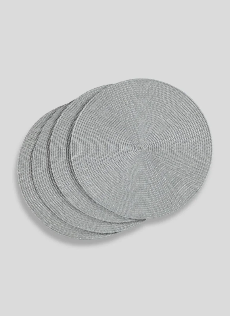 Matalan 4 Pack Grey Woven Placemats (33cm)