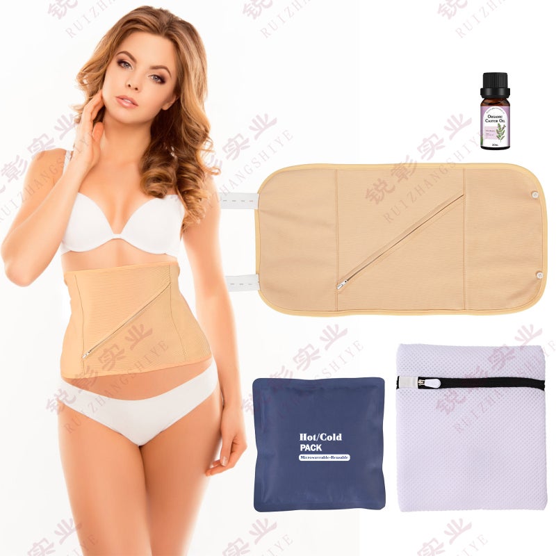 Castor Oil Bag Leak-Proof Oil Washable Reusable Essential Oil Care Auxiliary Bag Castor Oil Waist Care Bag - Image 2