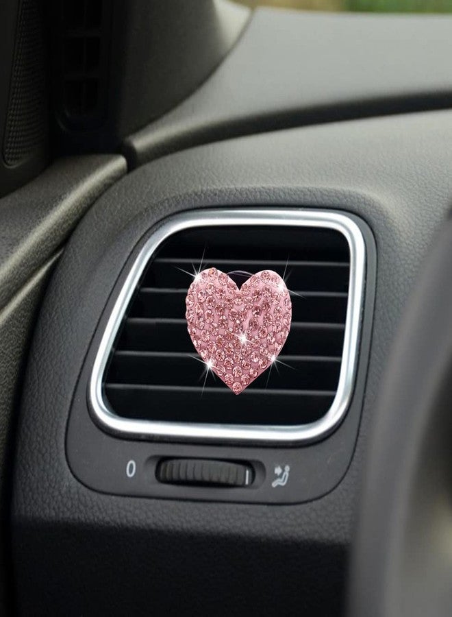 Auconda 2 Pack Car Vent Clip Bling Car Accessories,Crystal Cross and Heart Car Vent Clip Air Freshener,Car Diffuser Vent Clip Diamond Car Decoration Car Essentials for Women(Pink) - Image 3