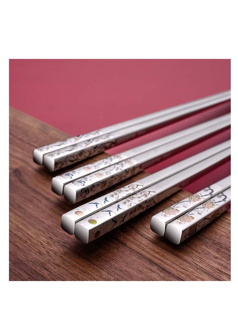 Y&D Metal Chopsticks, Reusable Dishwasher Safe, 2 Pair Chinese Japanese Korean 316 Stainless Steel Chopstick  - Image 2