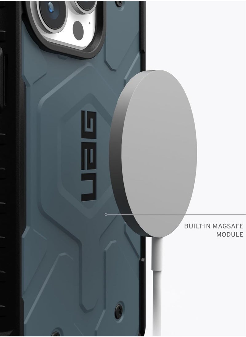 Urban Armor Gear - UAG Pathfinder MagSafe for iPhone 15 Pro Max Case Cover [18 Feet Drop Tested]  - Cloud Blue - Image 1
