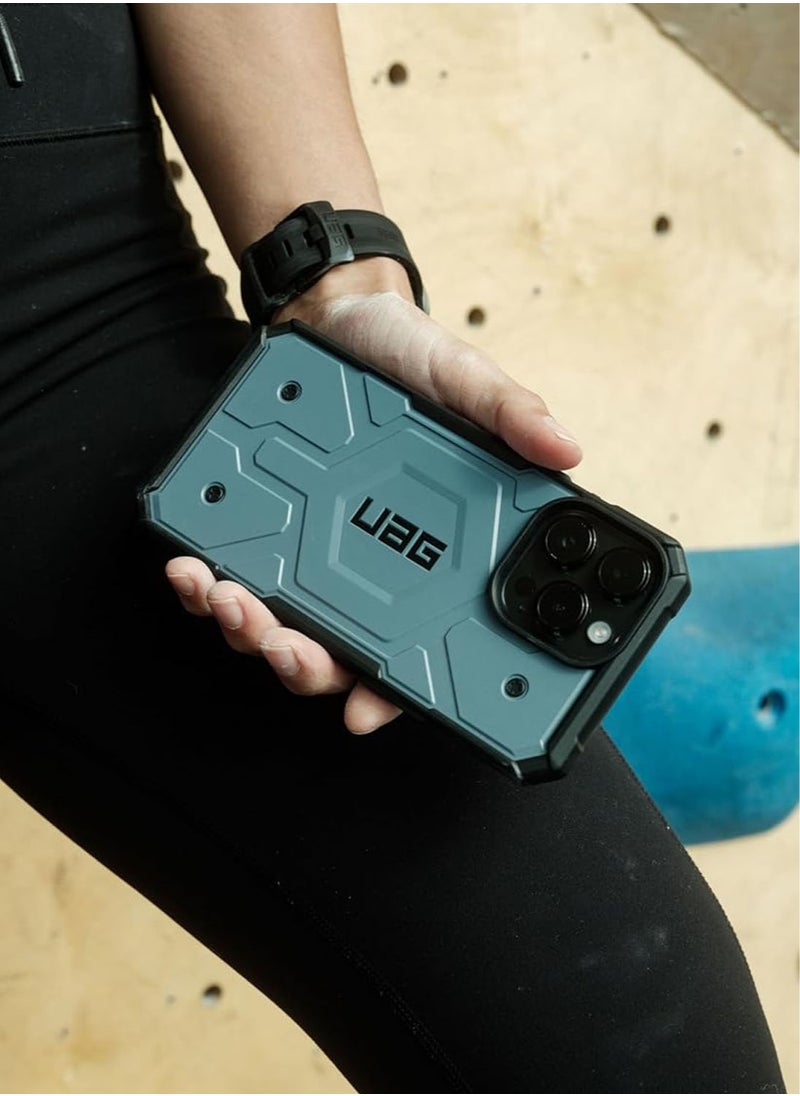 Urban Armor Gear - UAG Pathfinder MagSafe for iPhone 15 Pro Max Case Cover [18 Feet Drop Tested]  - Cloud Blue - Image 1