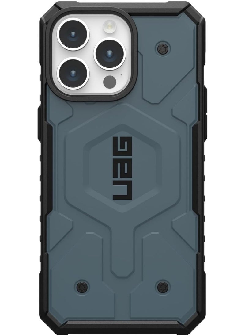Urban Armor Gear - UAG Pathfinder MagSafe for iPhone 15 Pro Max Case Cover [18 Feet Drop Tested]  - Cloud Blue - Image 1