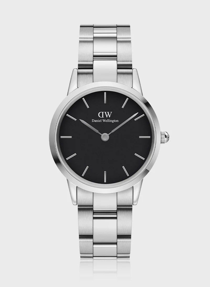 DANIEL WELLINGTON Iconic Link Silver Black 32mm Watch