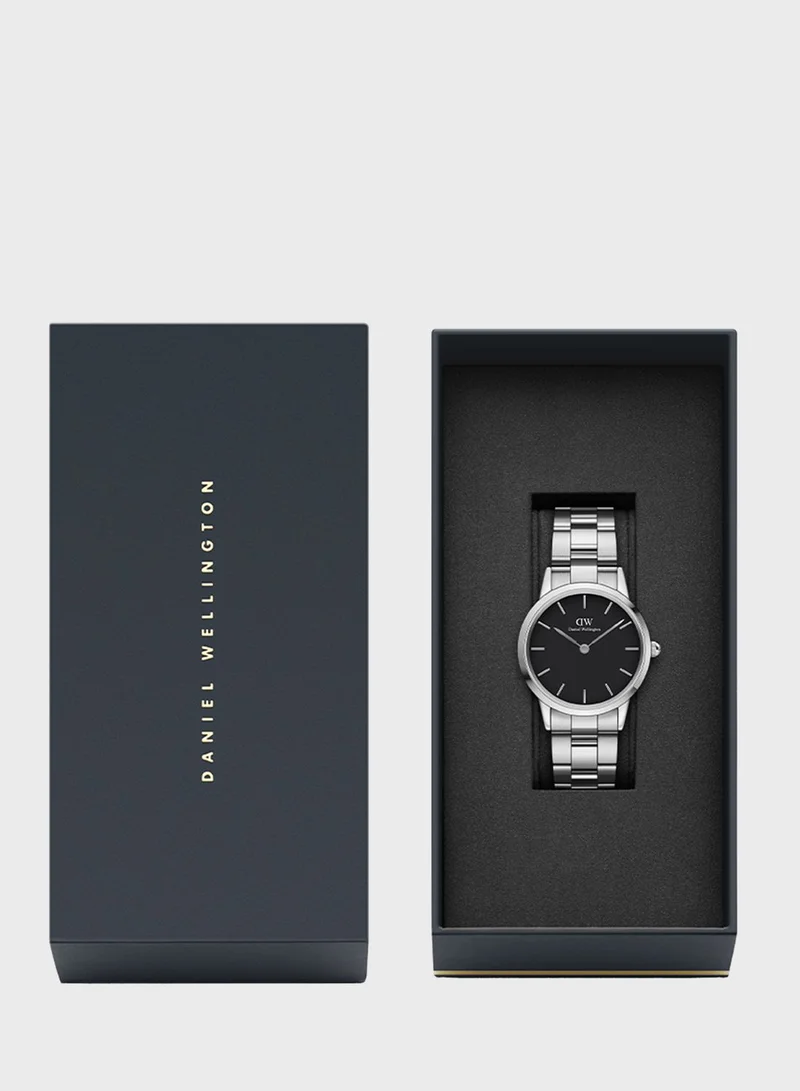 DANIEL WELLINGTON Iconic Link Silver Black 32mm Watch