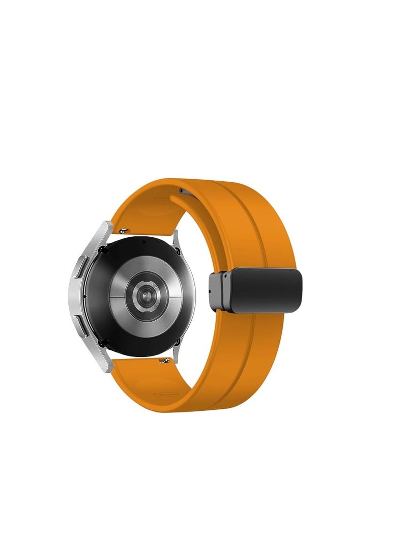 Unipha - 22mm Silicone Strap With Magnetic Folding Buckle For Huawei Watch GT3 Pro Smart Watch 46mm - Yellow - Image 1