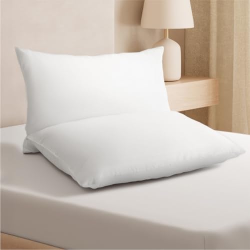 Welspun Dream Nest Microfiber 90 GSM Plain Pillows – Pack of 2 | Super Soft, Breathable & Lightweight Bed Pillows – 40 x 60Cm – White - Image 1