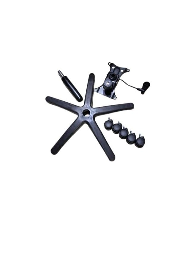 Generic Office chair foundation made of machine, hydraulic column and plastic star with wheel, black - Image 2