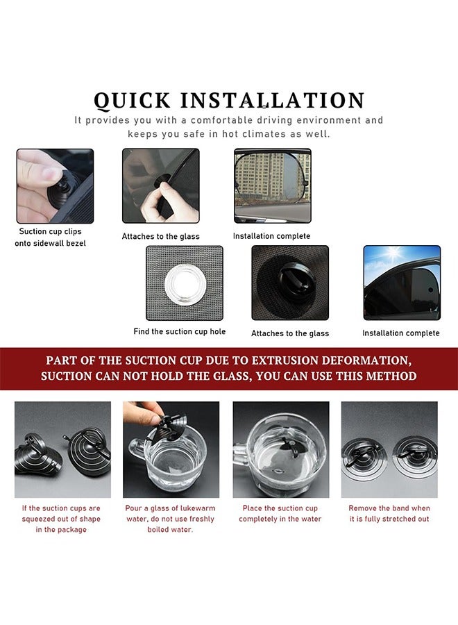 5Pcs Car Window Shade, 39"×20" Vehicle Rear Window Sun Shade Blocker with 4 Side Shades, Provide Protection for Your Child from UV Rays and Sun Glare, Car Accessories (Front+Side+Rear) - Image 5