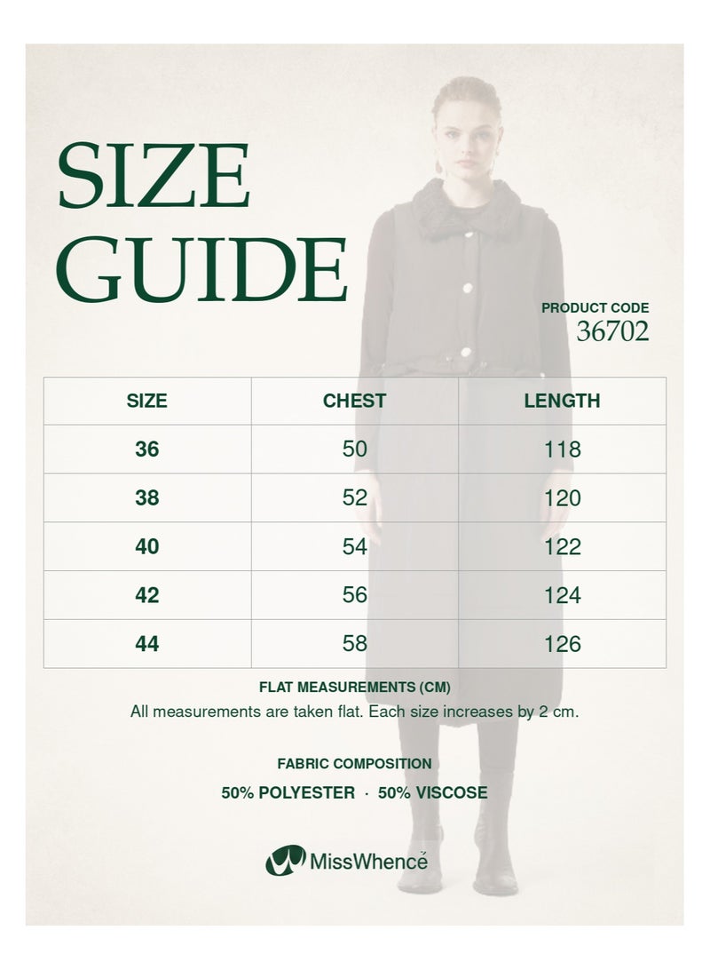MissWhence Long Padded Vest - Black - Image 3