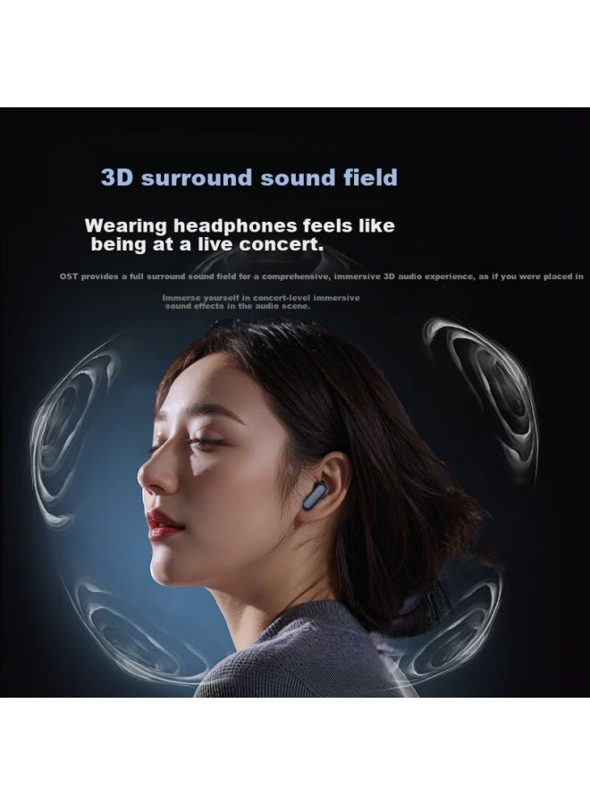 No Must Work Nobixing Pro13 Semi-in-ear Wireless Bluetooth Earphones For Running Sports With Noise Reduction High Sound Quality Long-wearing Non-painful Suitable For Xiaomi Black - Image 1