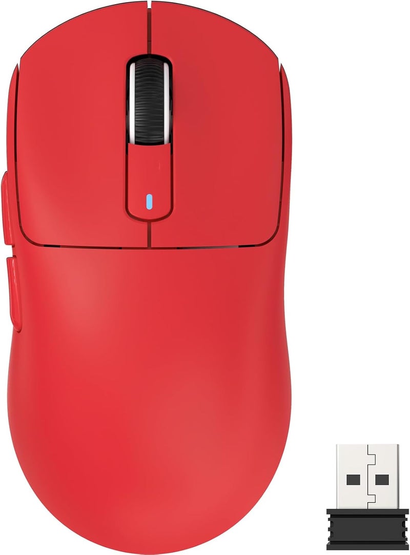 ATTACK SHARK X3 Lightweight Wireless Gaming Mouse with Tri-Mode 2.4G/USB-C Wired/Bluetooth,26K DPI, PAW3395 Optical Sensor,Kailh GM8.0 Switch,5 programmable Buttons for PC/Win/Mac(Red) - Image 1