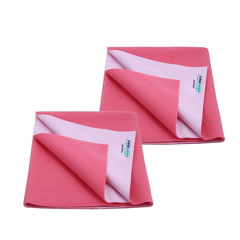 Newnik Quick Waterproof Dry Sheet Medium Combo Pack of 2 Salmon Rose (Each Size : 70 cm x 100 cm) - Image 1