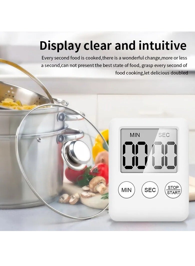 AROAQ Digital Timer, 1pc Small Count Down/up Clock with Magnetic Attachment, Big LCD Display Loud Sounds Minute Second Kitchen Timer for Games, Cooking, Classroom, (Green) - Image 2