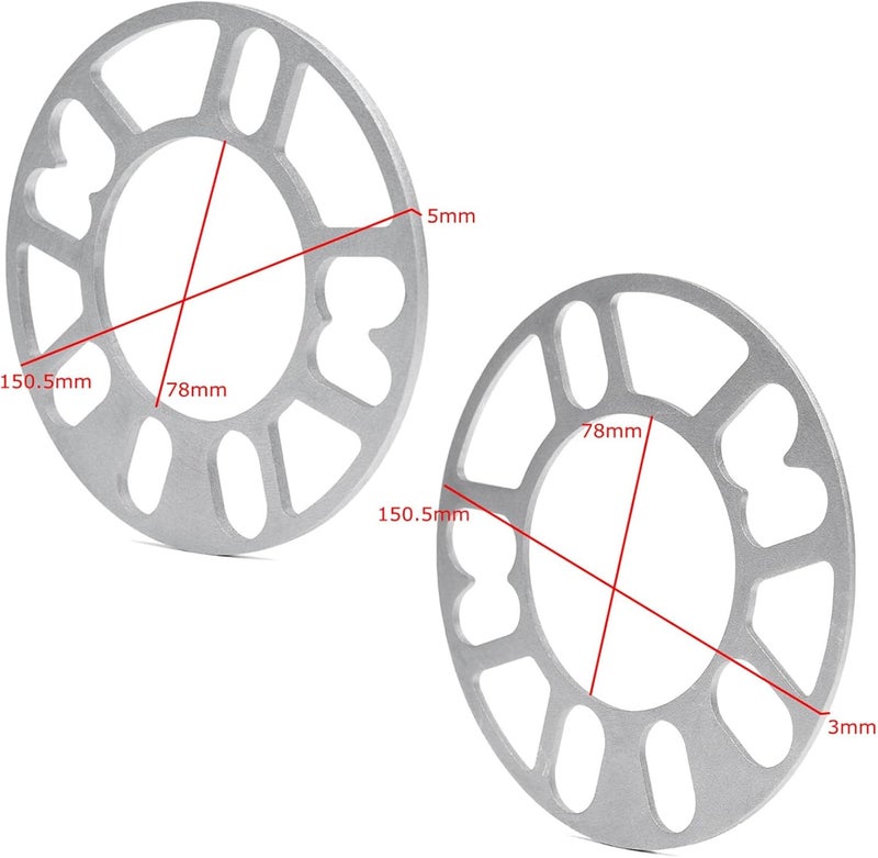 Wivplex 2PCS Universal Alloy Aluminum Wheel Spacer Shims - Image 2