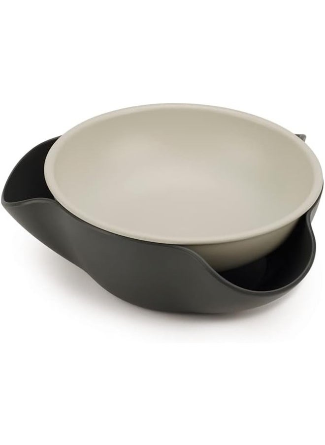 Joseph Joseph 20156 Double Dish Pistachio Bowl and Snack Serving Bowl, Gray  - Image 1