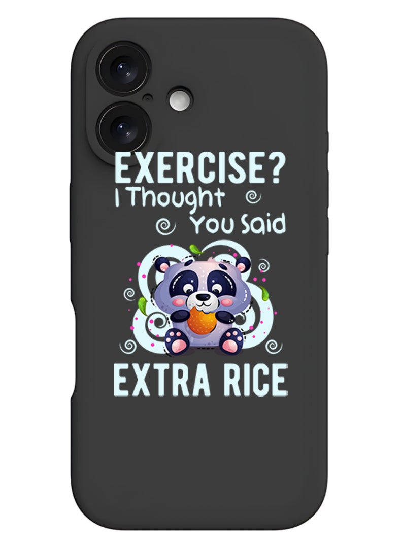 Theodor iPhone 16 Black Protective Slim Fit Case Liquid Silicone Cover with Full Body Protection Anti-Scratch Shockproof Case For iPhone - Extra rice - Image 1