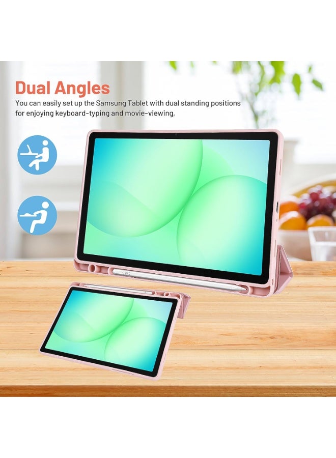 YoYoTech Case for Samsung Galaxy Tab A11+/A11 Plus 2025 Model 11 Inch Case with Pencil Holder Slot,Magnetic Closure-Slim Tablet Cover with Soft Back Auto Wake Sleep Function - Pink - Image 2