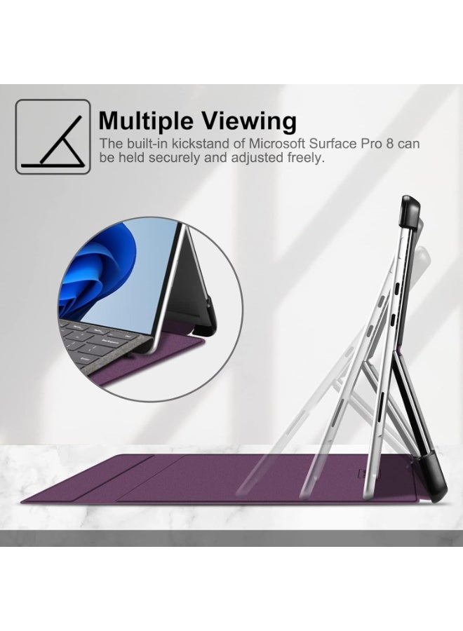 Fintie Protective Case for Microsoft Surface Pro 8 13 Inch Hard Shell Slim Portfolio Cover Compatible with Type Cover Keyboard Shock Absorbing Stand Case - Image 3