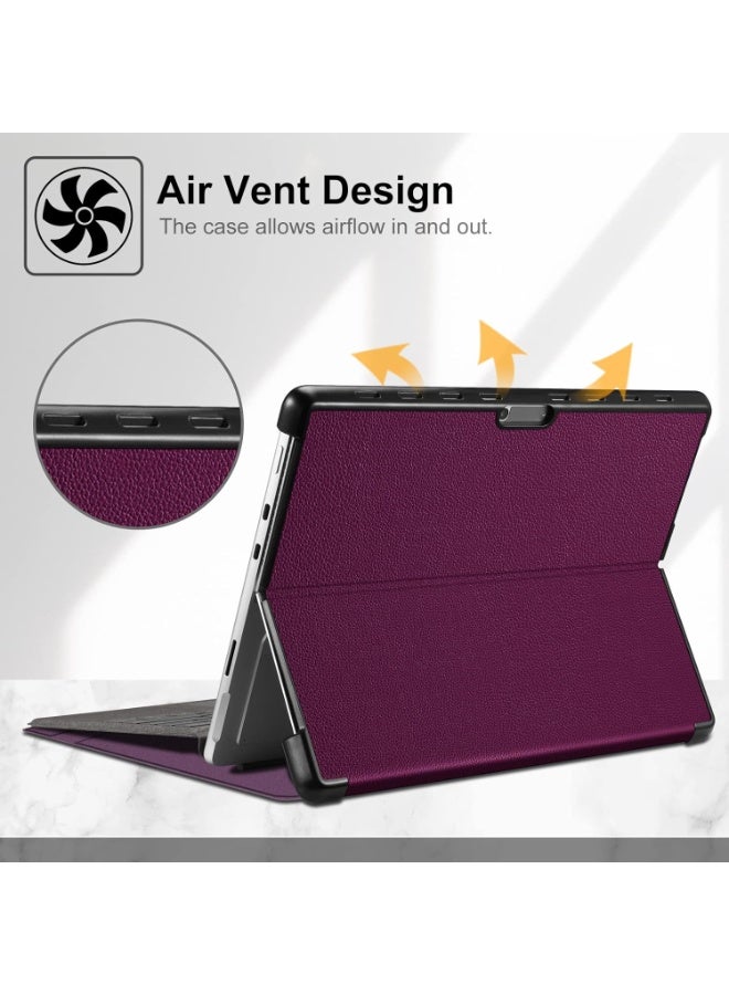 Fintie Protective Case for Microsoft Surface Pro 8 13 Inch Hard Shell Slim Portfolio Cover Compatible with Type Cover Keyboard Shock Absorbing Stand Case - Image 4