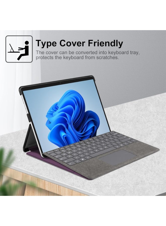 Fintie Protective Case for Microsoft Surface Pro 8 13 Inch Hard Shell Slim Portfolio Cover Compatible with Type Cover Keyboard Shock Absorbing Stand Case - Image 5