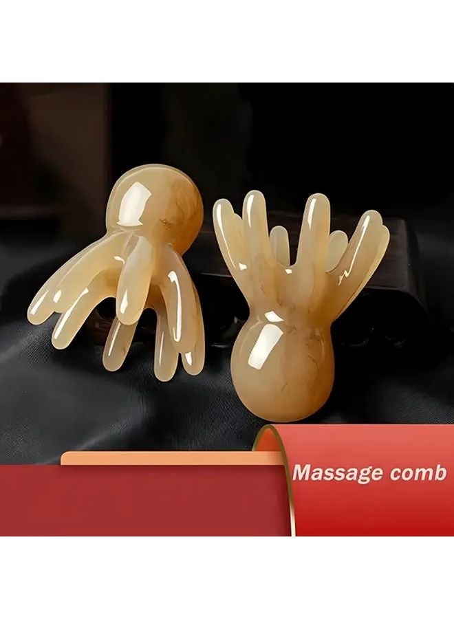 4 قطع مشط تدليك الأخطبوط المحمول KOLL LINK مرن 8 أذرع مدلك فروة الرأس لتخفيف التوتر - Image 2