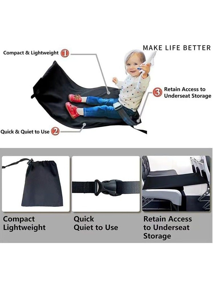 Airplane Bed for Toddler, Travel Bed,Airplane Footrest Seat Extender for Kids,Portabletravel Foot Rest Hammock for Flights,Airplane Leg Rest for Kids to Lie Down,Airplane Travel Essentials - Image 2