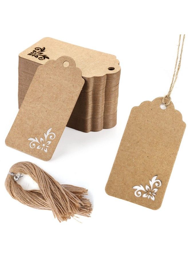 Koogel 100Pcs Kraft Paper Tagstags With Stringparty Favor Gift Tags For Weddingbaby Showerbridal Shower - Image 1