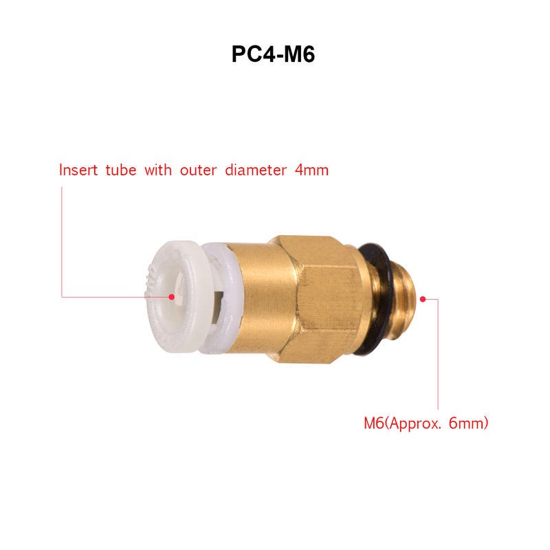موصل توصيل أنبوب هوائي مستقيم ذكور PC4-M6 متوافق مع مدخل الطباعة ثلاثي الأبعاد CR-10 Ender 3 - Image 5