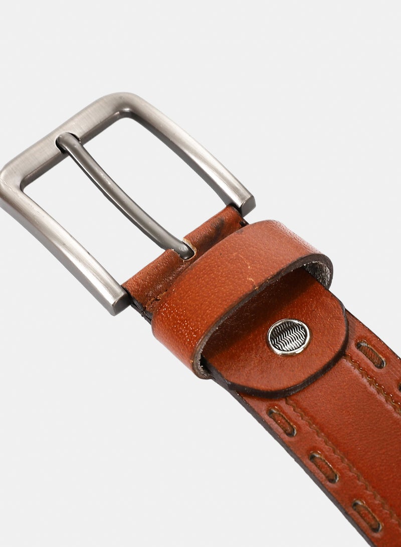 Andora Leather Belt For Men - Dark Brown - Image 2