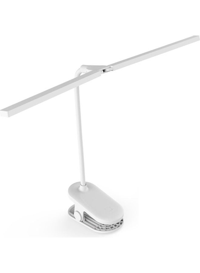 مصباح للمكتب قابل للتمديد مزود بمشبك ومنفذ شحن USB أبيض - Image 1