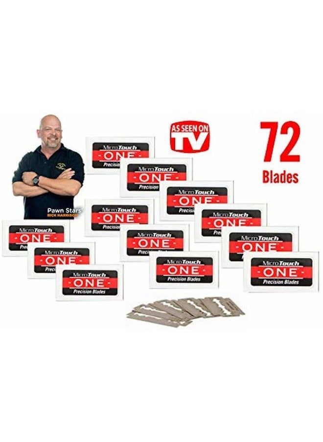 MicroTouch ONE 72 Premium MicroTouch ONE Nostalgic Precision Double Edge Razor Blades - Platinum Stainless Blades Work with Any Safety Razor  - Image 2