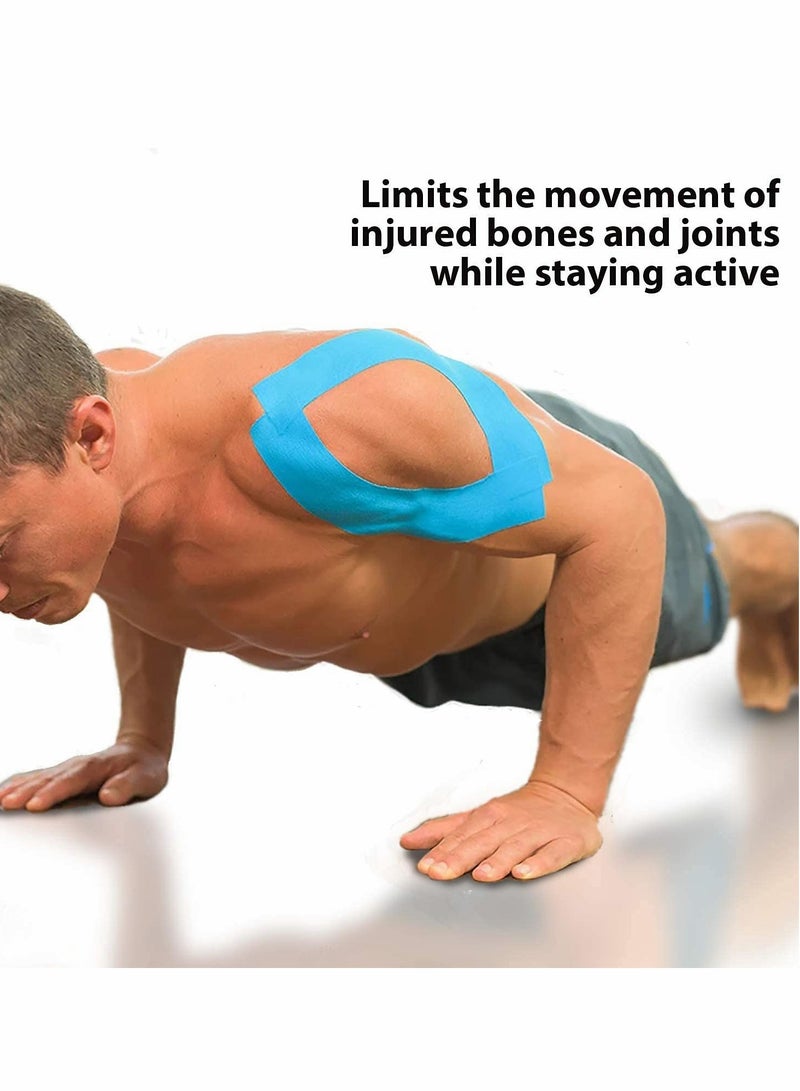 SOLARAE Sports Kinesiology Tape Roll of Elastic Water Resistant Tape for Support & Muscle Recovery Quality Sports Tape Muscle Tape Support Physio TapeKinetic for Knee Shoulder and Elbow 5cm*5m 2 Roll White - Image 2