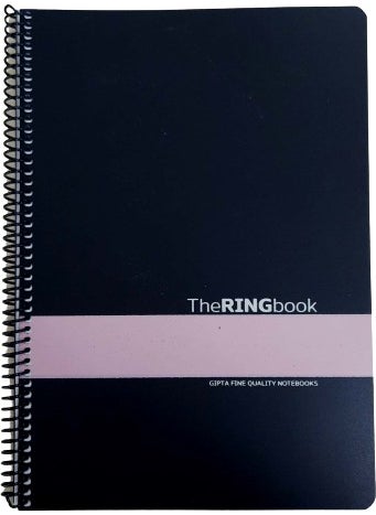 Gıpta The Ring Book Pink Striped Spiral Pp Cover 80 Sheets A4 Checkered Notebook 