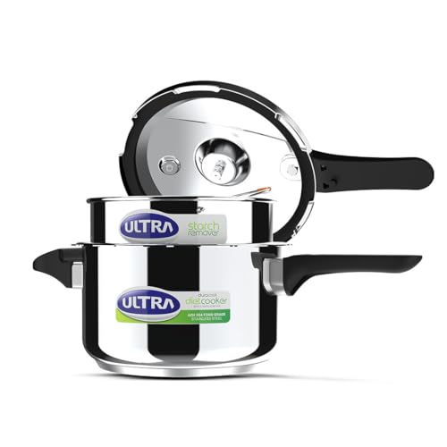 Ultra Duracook Diet Cooker 5.5 Litre | Excess Starch Remover | Diet Friendly | AISI 304 Food Grade Stainless Steel Cooker with 10 Years Warranty | Anti Bulging SCTS base | Spillage Control - Image 2