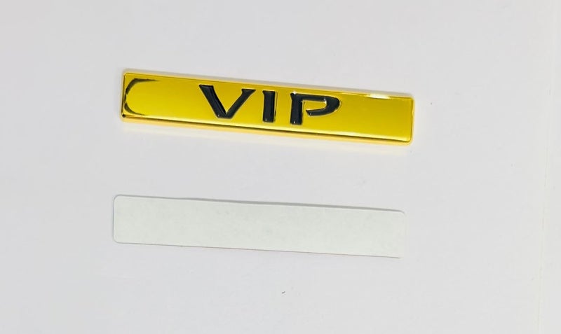 AUTO MT Car Bike Laptop Metal Logo Car Emblem & Grill Met.al Lo.go for Carr 3D Badge Auto Racing Universal Sport Sticker Grand Tourer Decal. (Golden, VIP Metal Sticker) - Image 2