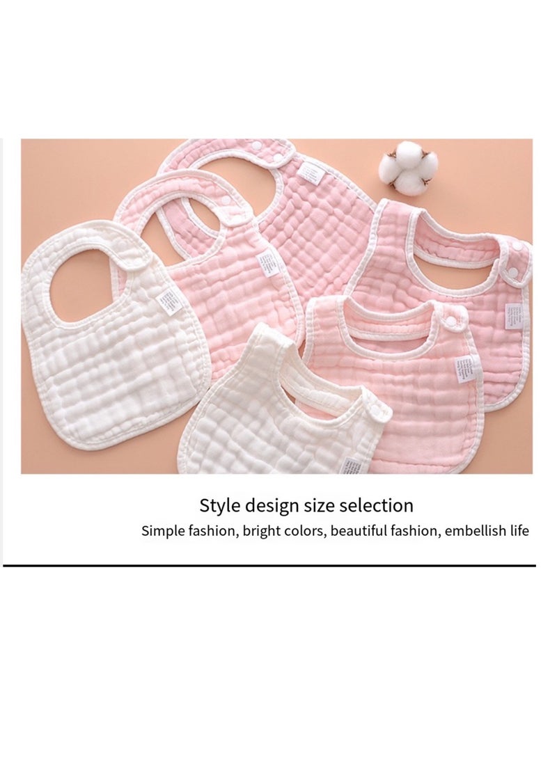 6PCS Cotton Baby Bib Set Children's Gauze Mouth Towel U-Shaped Bib - Image 3