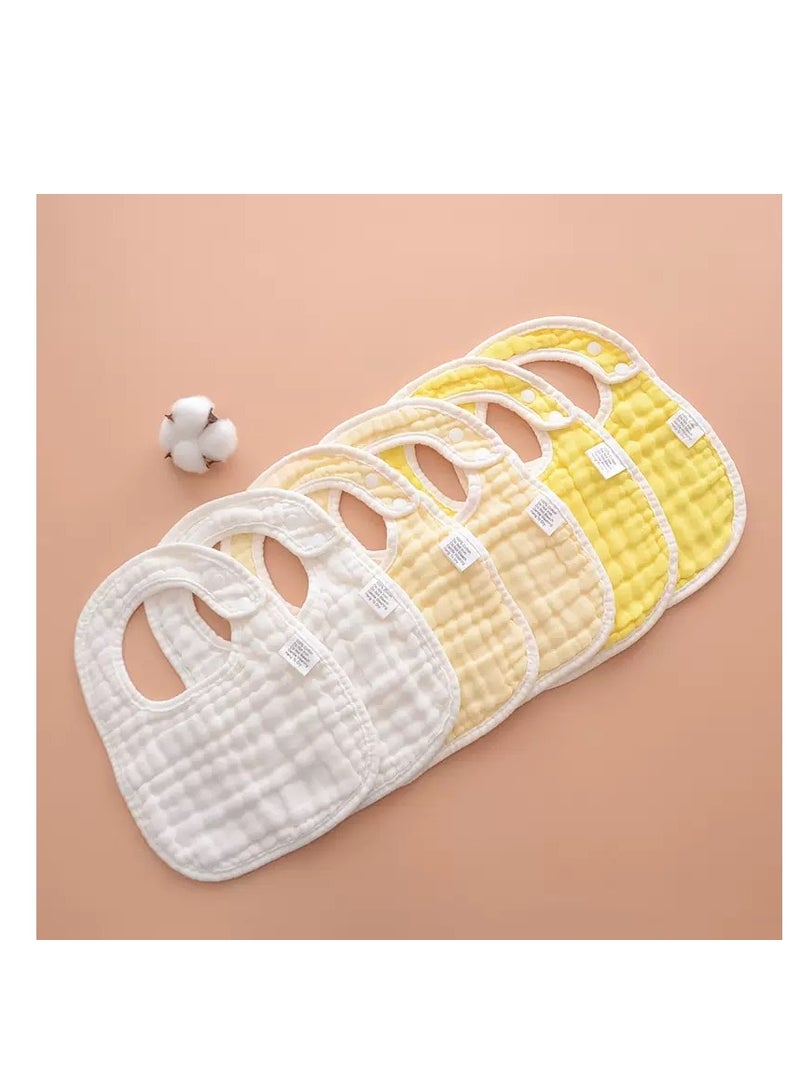 6PCS Cotton Baby Bib Set Children's Gauze Mouth Towel U-Shaped Bib - Image 1