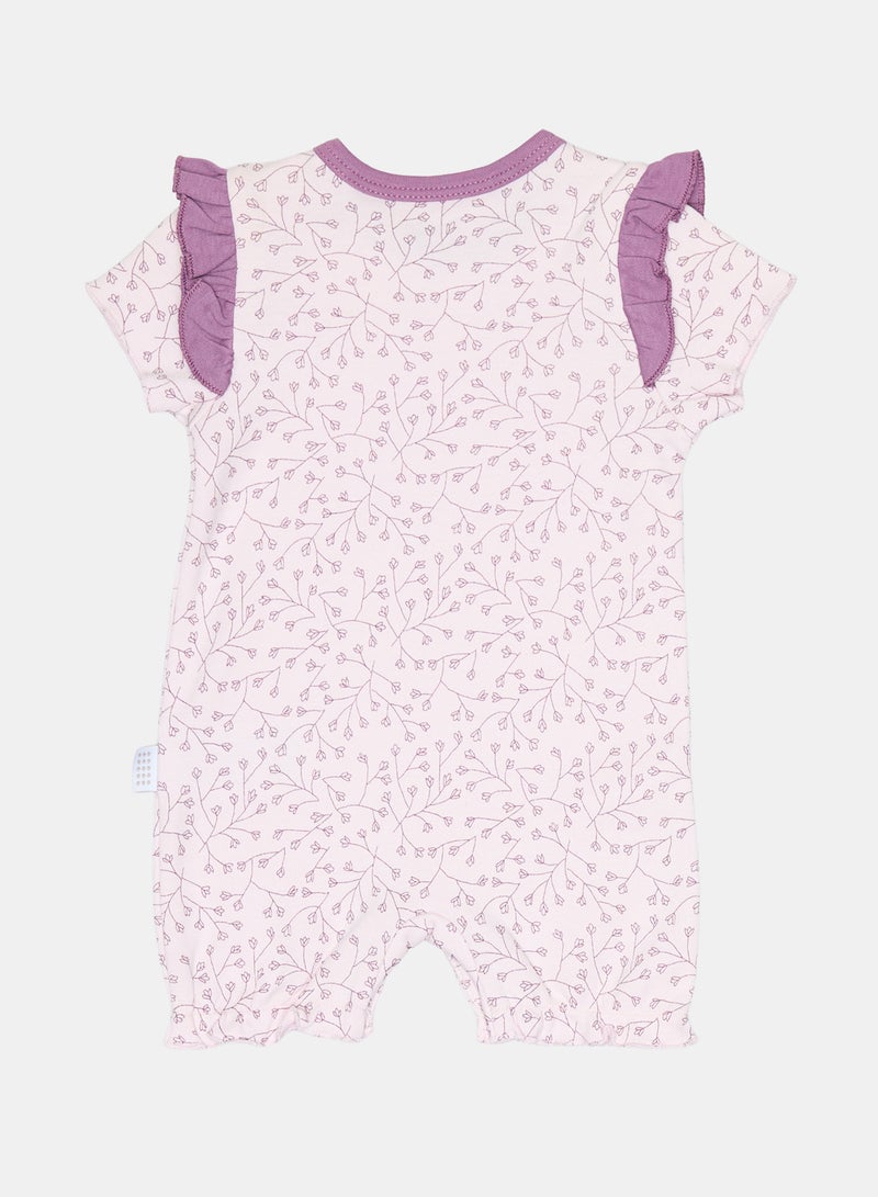 Panco Baby Girls FLOWERS Short Sleeve Jumpsuit with Shorts - Image 2