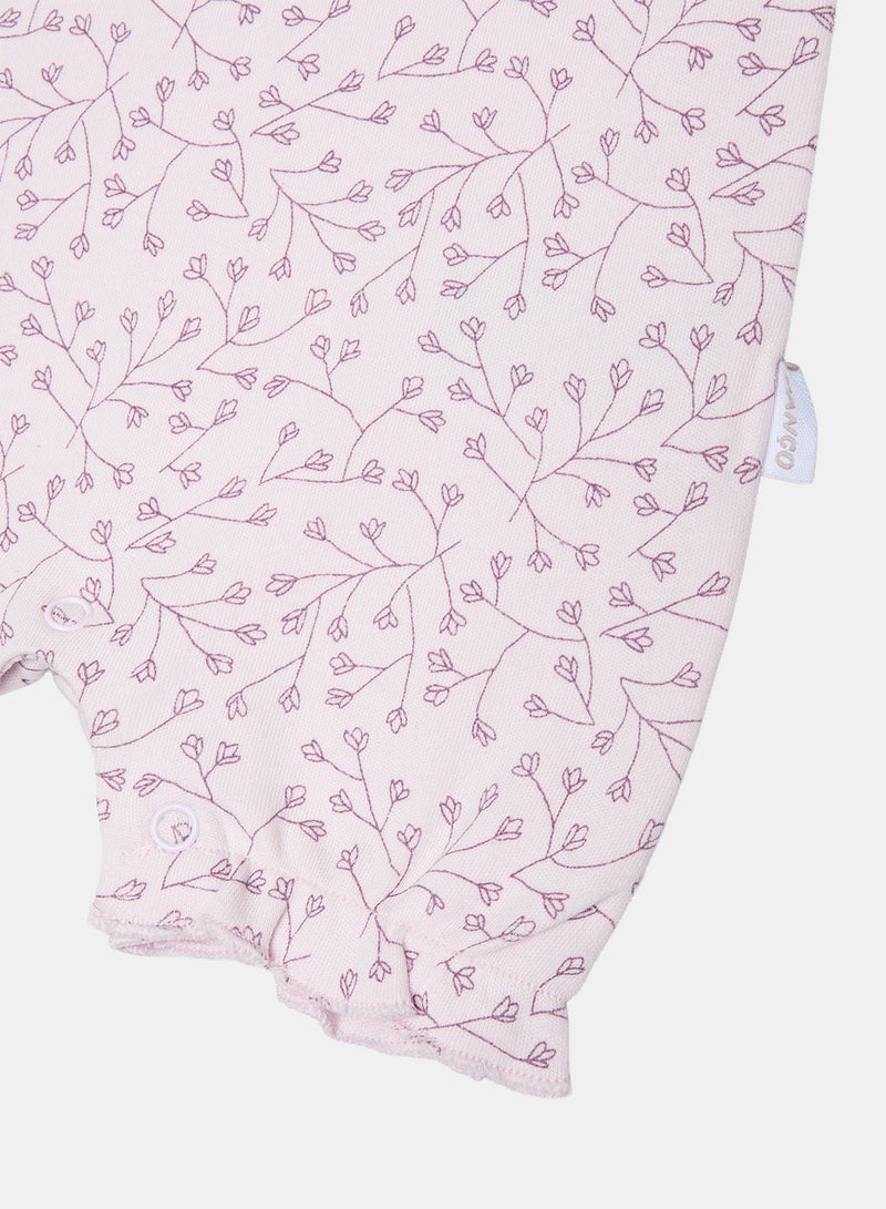 Panco Baby Girls FLOWERS Short Sleeve Jumpsuit with Shorts - Image 4