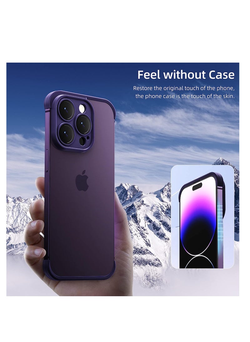 KASTWAVE Back Camera Lens Protector Silicone Case, Ultra-Thin Lightweight Bumper, Frameless Slim Cover, 10ft Military Drop Protection, for iPhone 14 Pro Max, Purple, 2 Pcs  - Image 4